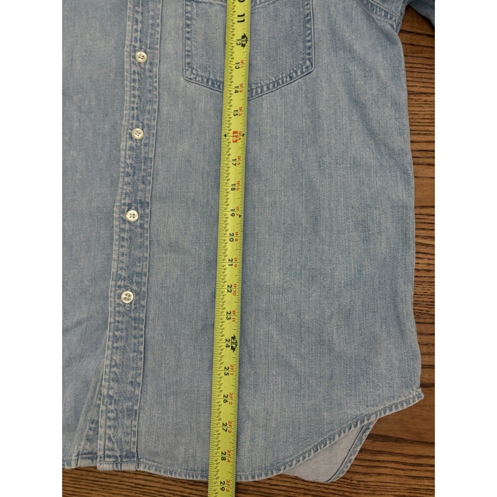 Vintage 90d Gap Men's Small 10% Cotton Indigo Blue Denim Long Sleeve Shirt - Picture 5 of 6